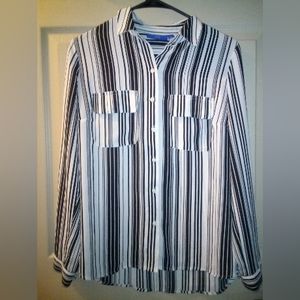 Apt 9 black and white long sleeve blouse